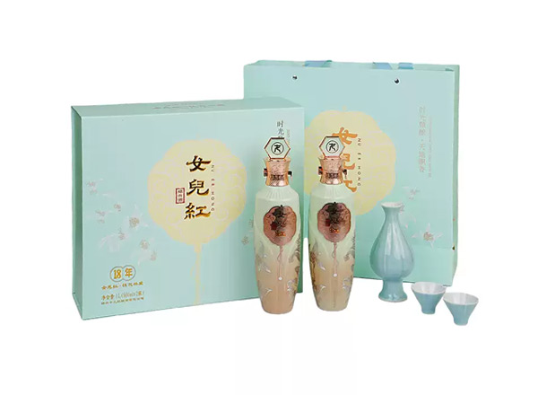 温州黄酒回收女儿红18年黄酒十八年桂花林藏老酒500ml*2礼盒装行情价格