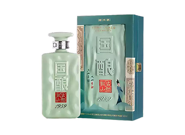 温州古越龙山黄酒回收国酿1959青玉只此青绿联名款二十年陈酿黄酒礼盒行情价格